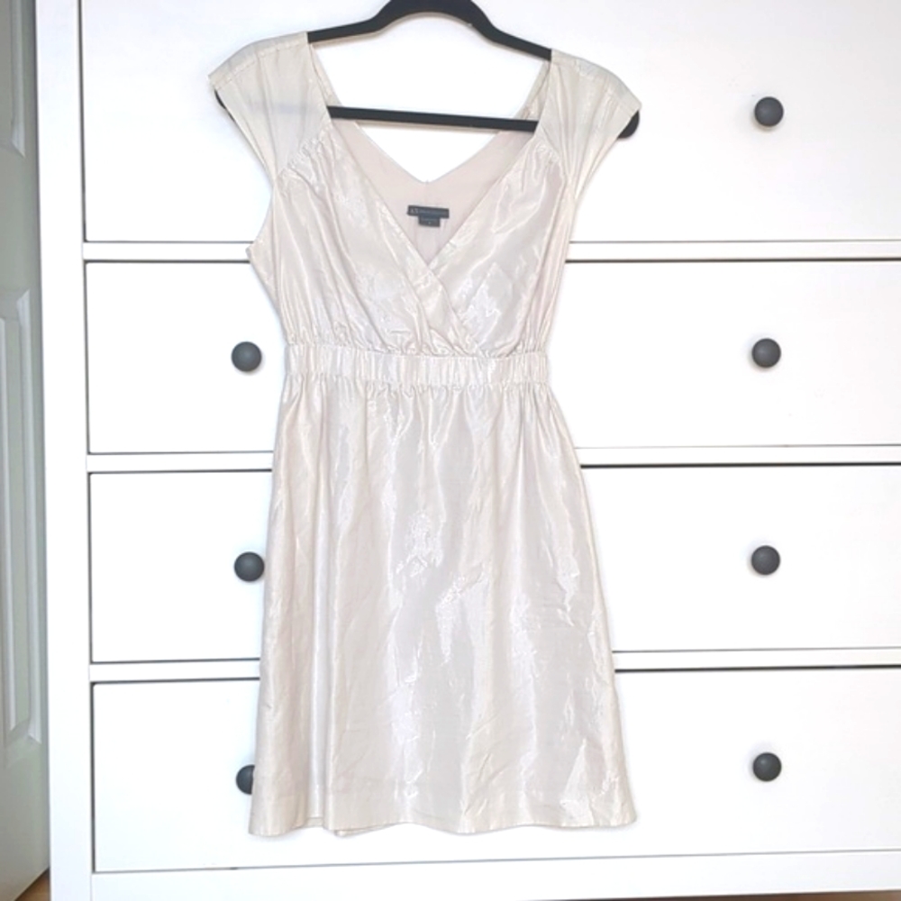Sz 4 Armani Exchange Gold Metallic Mini Dress